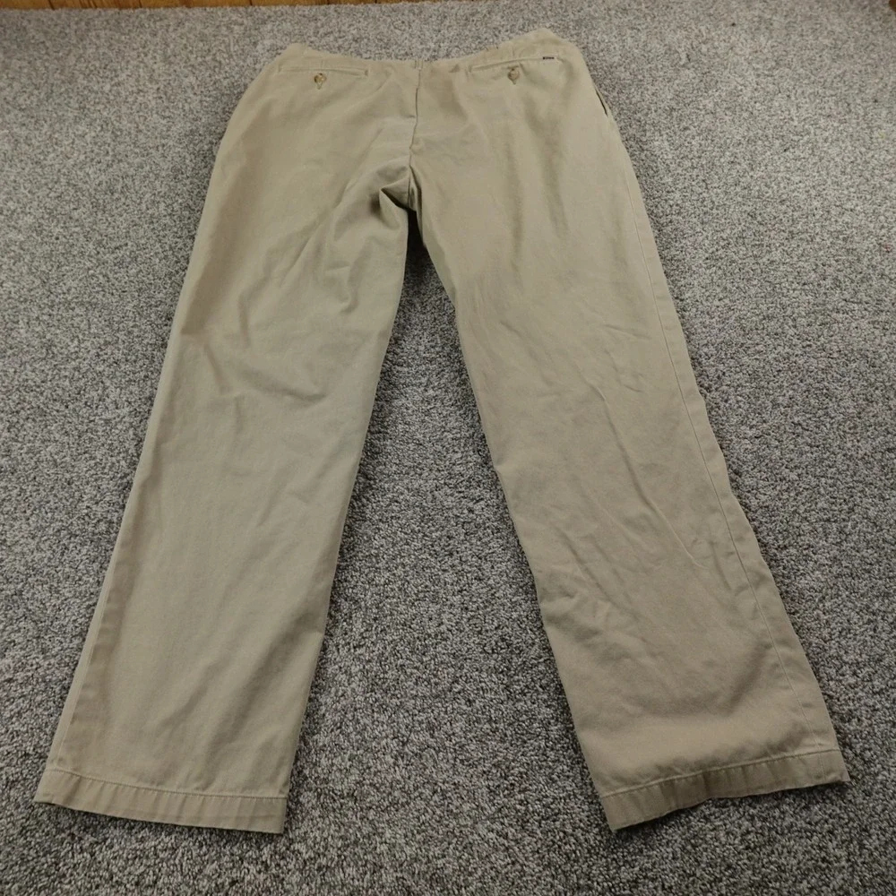 VTG Polo Ralph Lauren Pants Mens 36X32 Brown Beige Chino Trouser Pleated Preppy‎